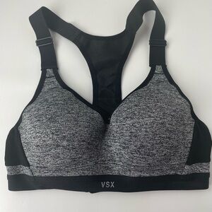 Victoria’s Secret VSX Sport 32B Sports Bra Grey Adjustable Strap